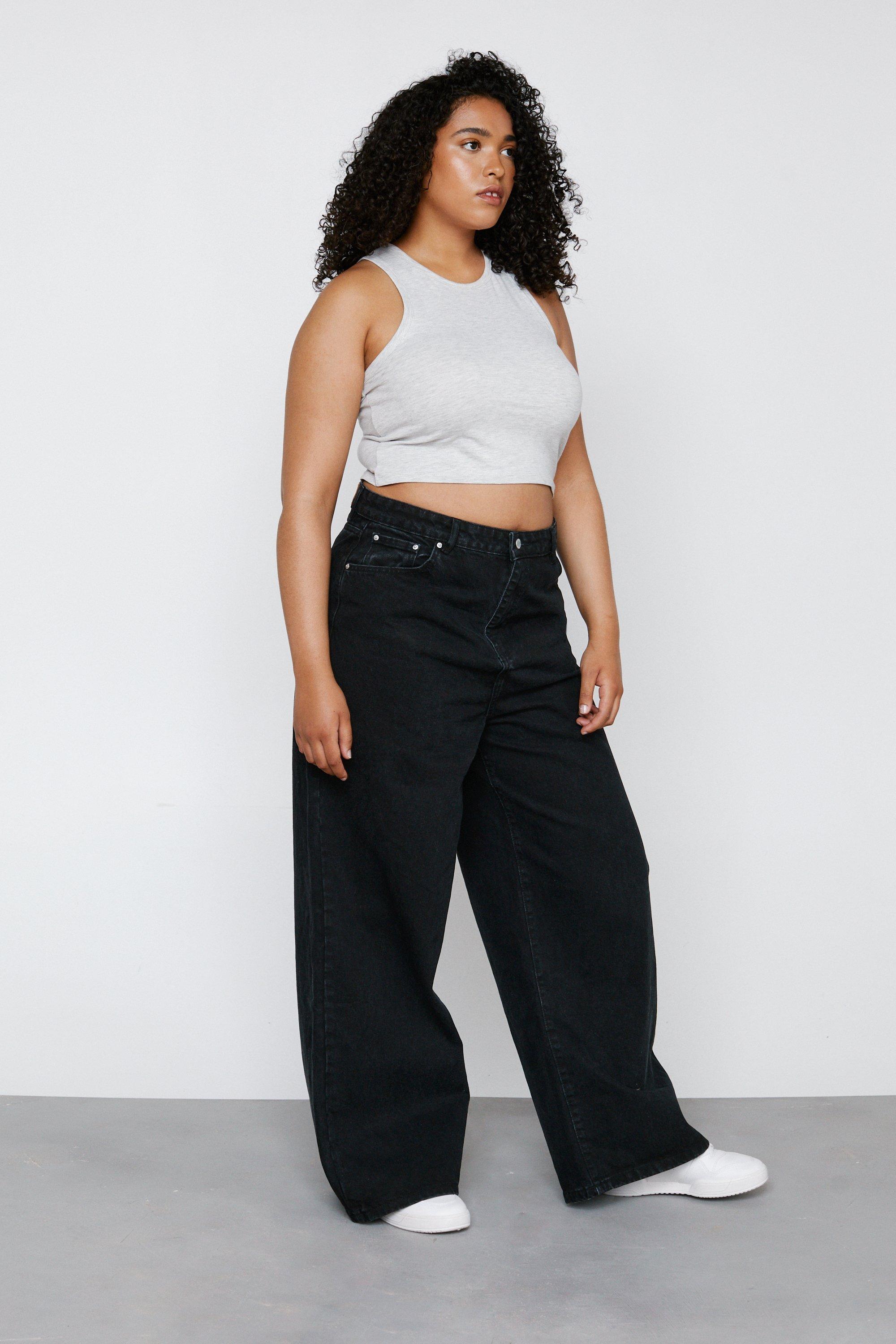 Plus Size Denim Wide Leg Baggy Jeans Nasty Gal